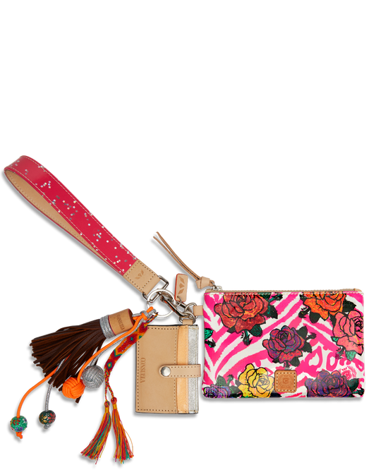 FLORAL AND COLORFUL WRISTLET WALLET CALLED "FRUTTI COMBI"