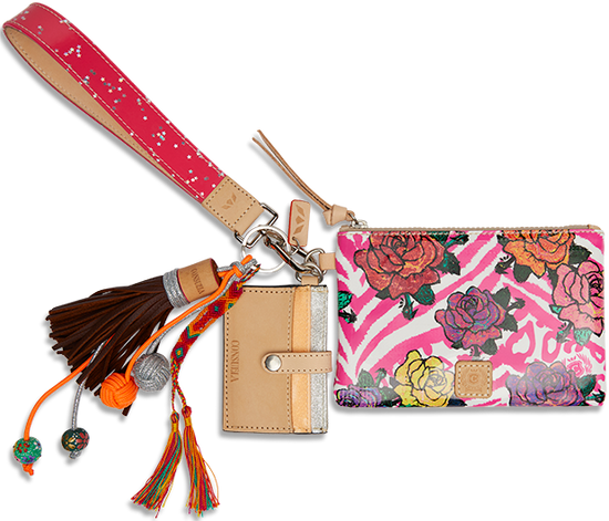 FLORAL AND COLORFUL WRISTLET WALLET CALLED "FRUTTI COMBI"