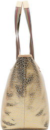 COLORFUL TOTE BAG WITH GOLD LEOPARD PRINT CALLED "KIT ZIPPER TOTE"