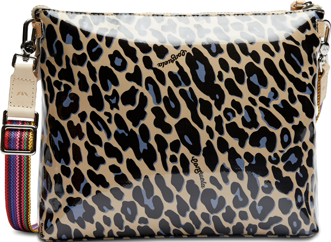 CONSUELA COLORFUL ANIMAL PRINT CROSSBODY BAG CALLED "BLUE JAG DOWNTOWN CROSSBODY"