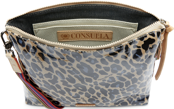 CONSUELA COLORFUL ANIMAL PRINT CROSSBODY BAG CALLED "BLUE JAG DOWNTOWN CROSSBODY"