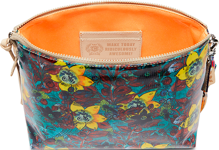 CONSUELA COLORFUL FLORAL PRINT CROSSBODY BAG CALLED "JAMIE DOWNTOWN CROSSBODY"