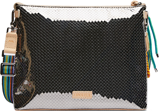 CONSUELA SILVER PATCHWORK CROSSBODY BAG CALLED "KYLE DOWNTOWN CROSSBODY"