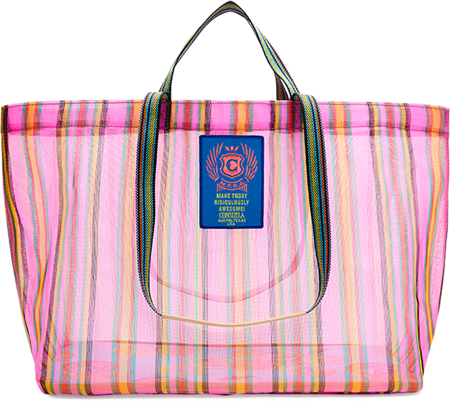 Consuela Lizzy Patch Hot Pink Basic Mesh Tote Bag - Beach House Gift  Boutique