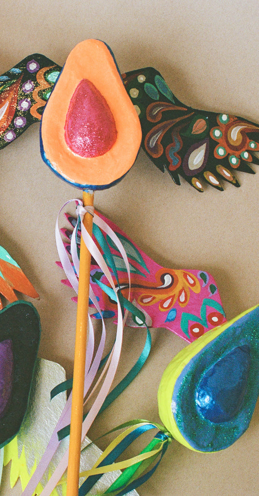 Magenta Swirly Winged Avocado Shaker