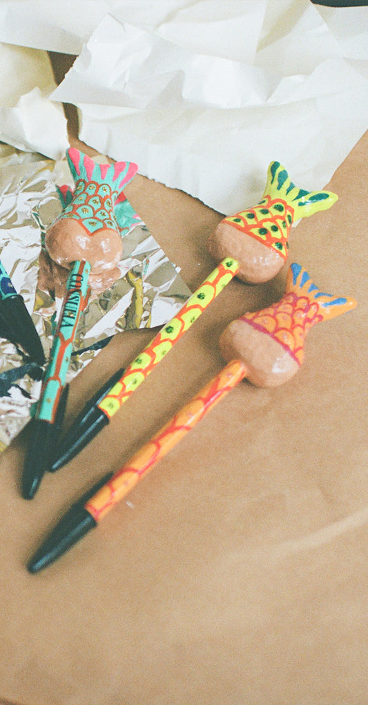 Orange Mermaid Tail Pen